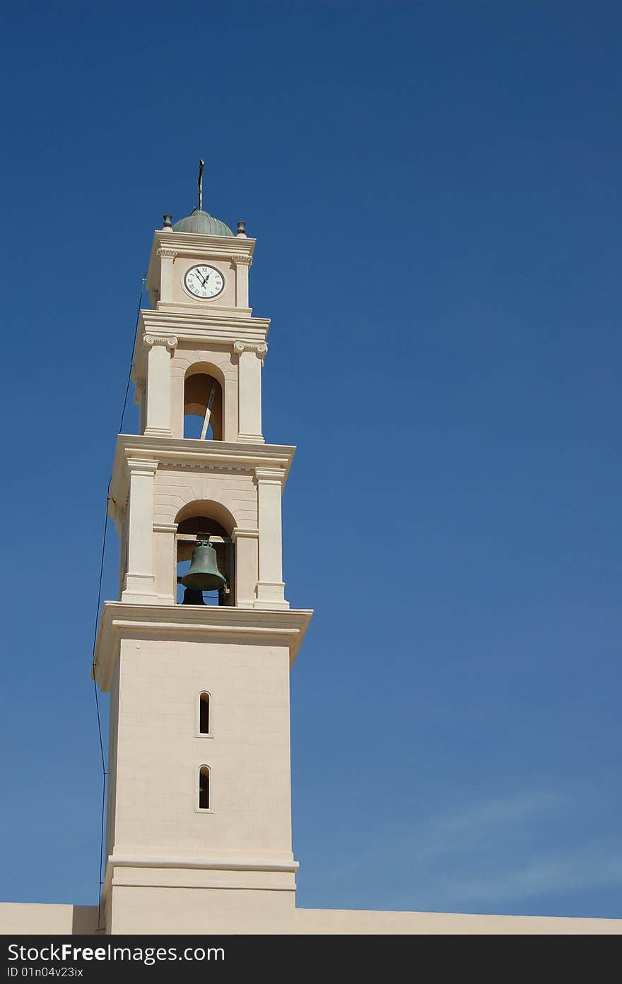 Clock on the church chapel in Jaffo, Israel. Clock on the church chapel in Jaffo, Israel