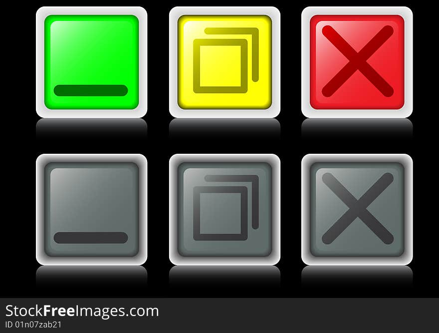 Operating buttons. A vector. Without mesh.