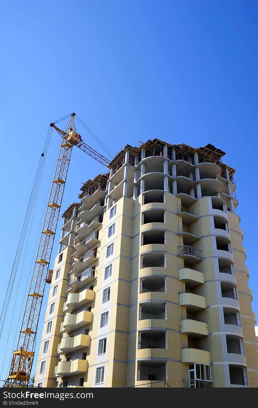 Building of the modern brick house