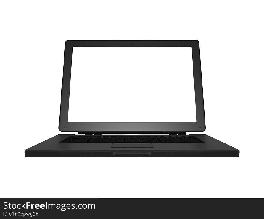 Black laptop isolated on white