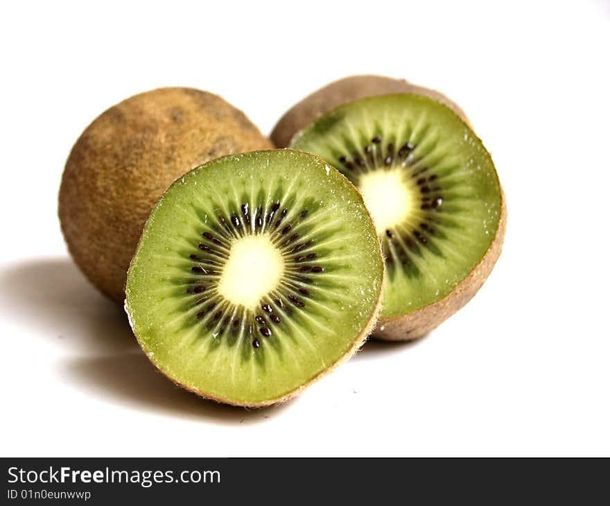 Kiwi fruit on white background