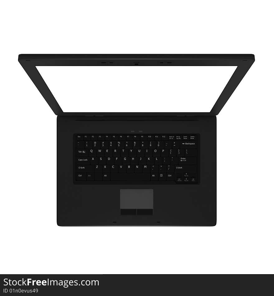 Black laptop isolated on white