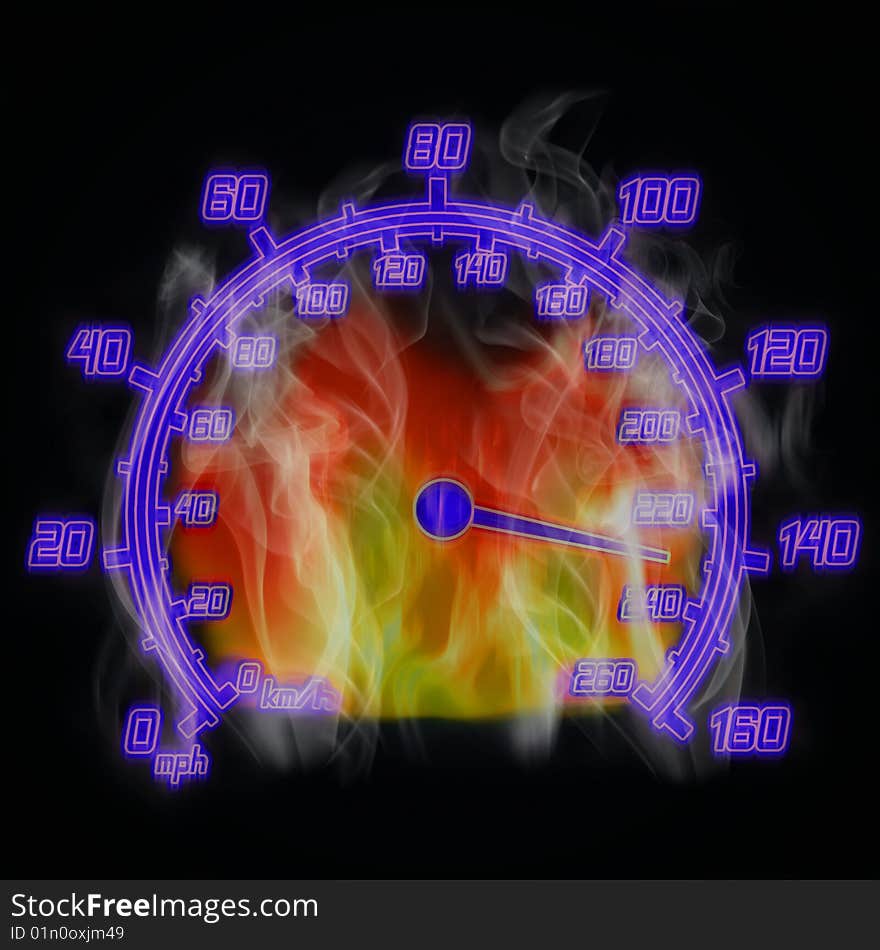 Burning speedometer