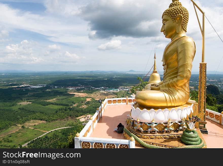 It took 1237 steps to reach the mountain top with this statue of buddha