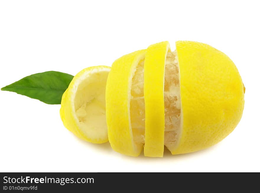 Lemon on a white background