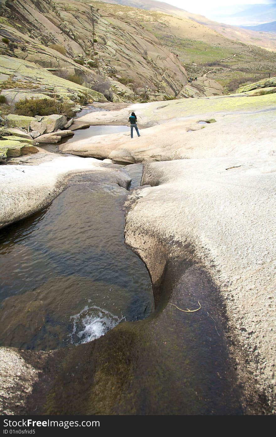 Stream rock on mountain