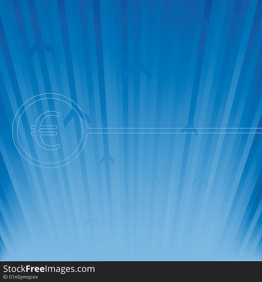 Euro vector background - arrows going up. Euro vector background - arrows going up