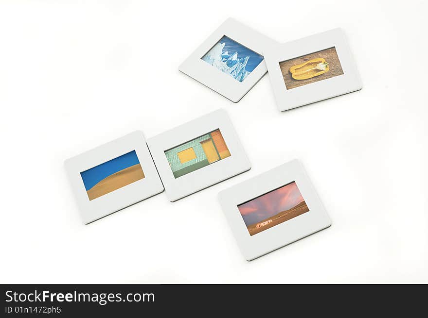 Five Color Slides With Plastic Frames.