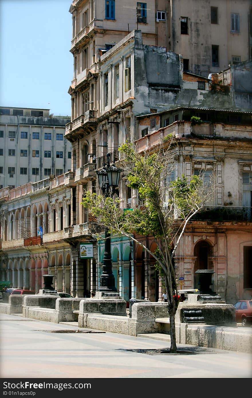 Old city in Havana, Cuba. UNESCO World Heritage Site.