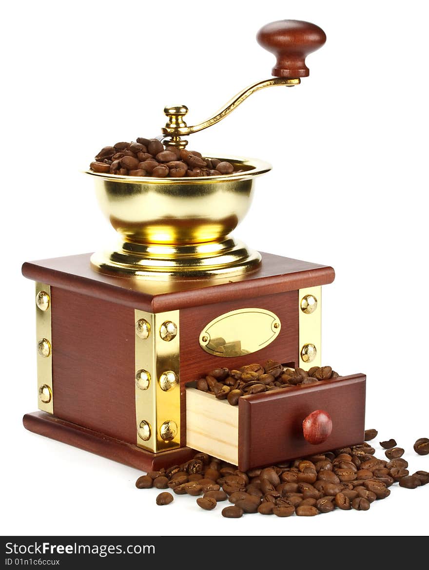 Coffee mill and coffee beans