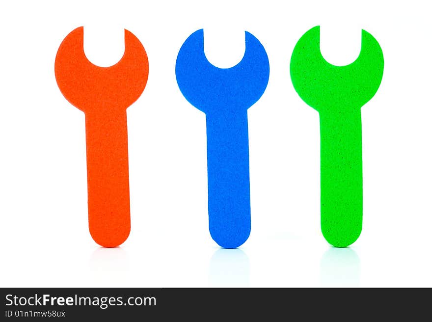 Construction spanner symbols isolated against a white background. Construction spanner symbols isolated against a white background