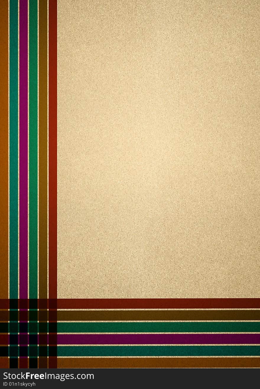 Abstract design of six retro lines in different colors