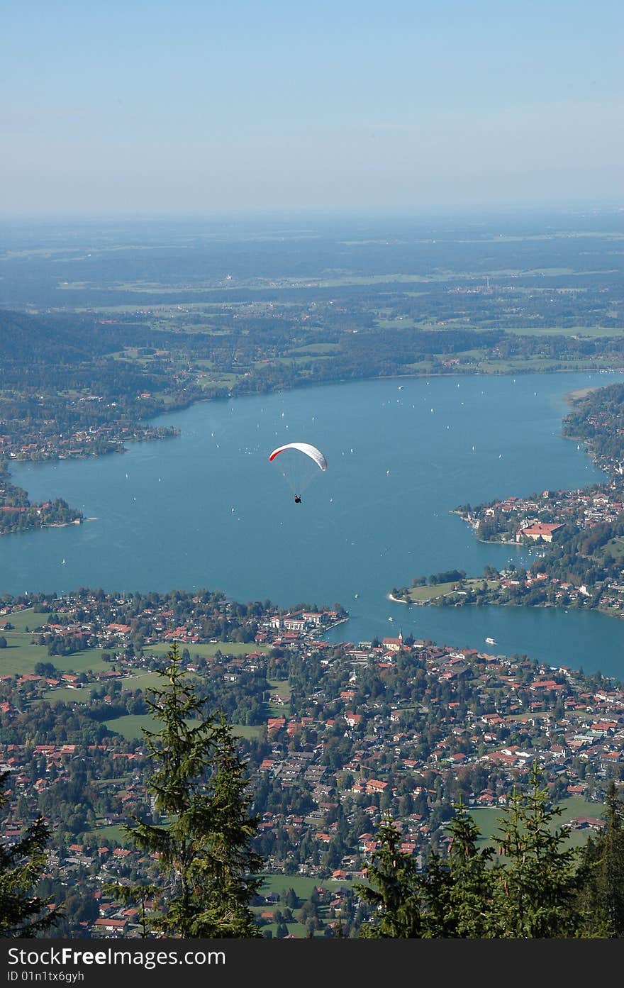 Panorama showing the hole Tegernsee in Bavaria. Panorama showing the hole Tegernsee in Bavaria