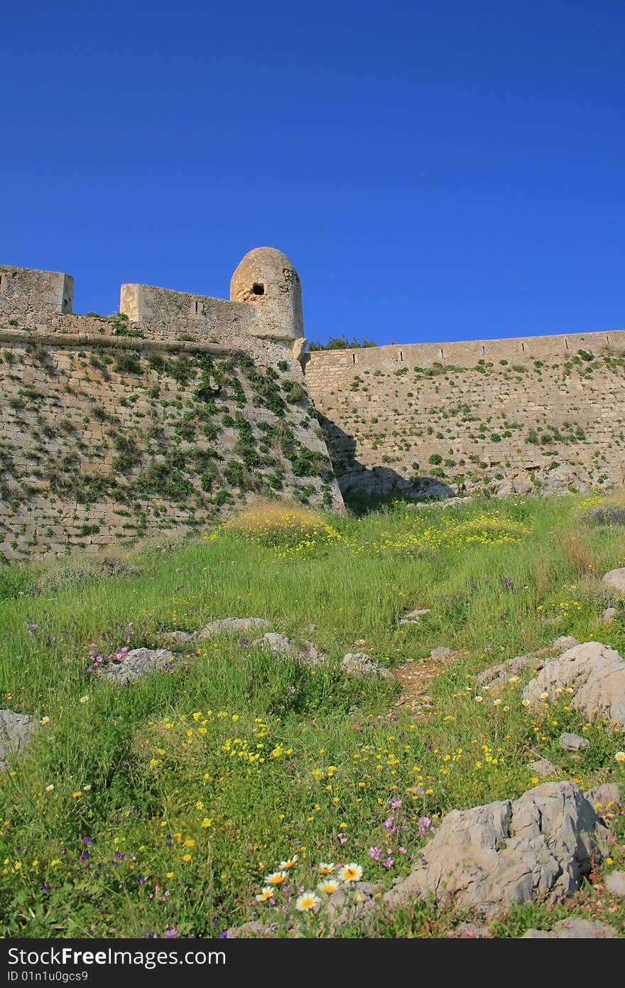 Venetian castle near the old town of Rethymno on Crete. Venetian castle near the old town of Rethymno on Crete