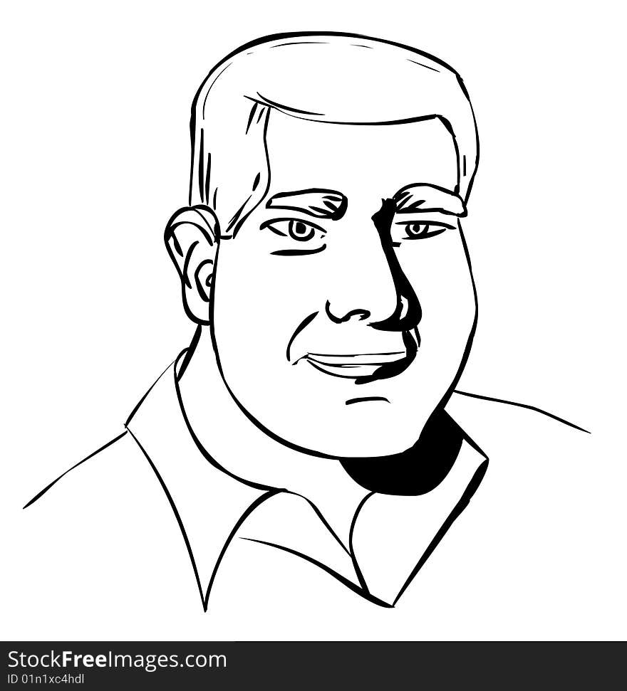 A cartoon drawing of a business man.