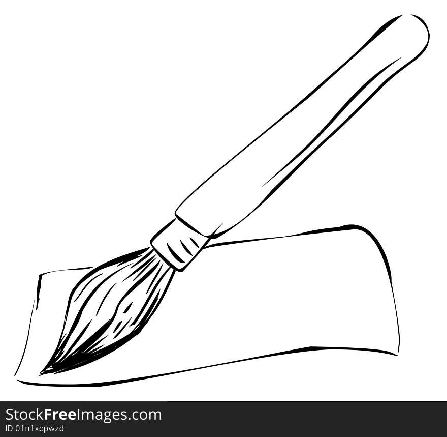 A vector drawing of a paintbrush.