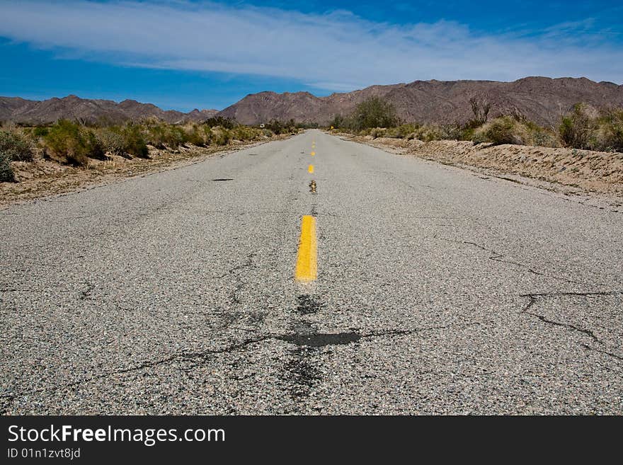 Highway in Joshua Tree National Park, California. Highway in Joshua Tree National Park, California.