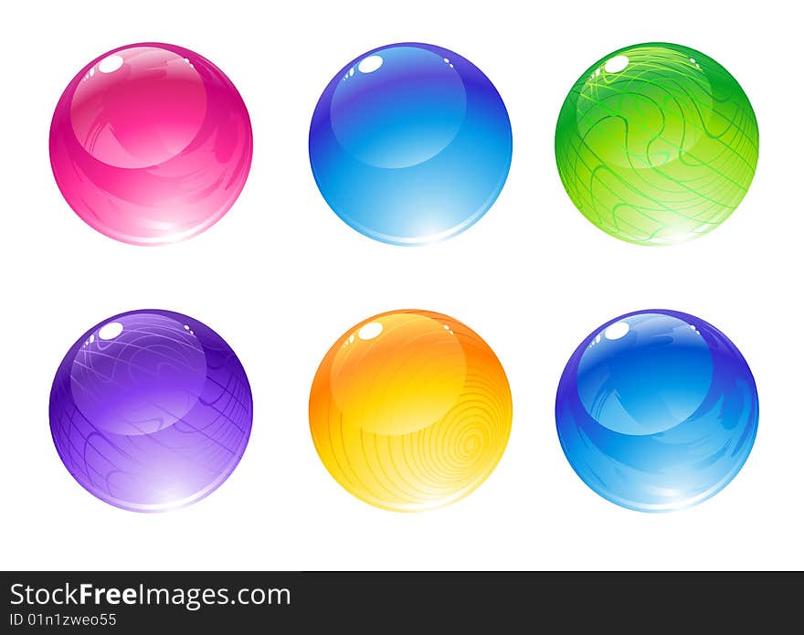 Vector illustration of the beautiful decoration balls set.