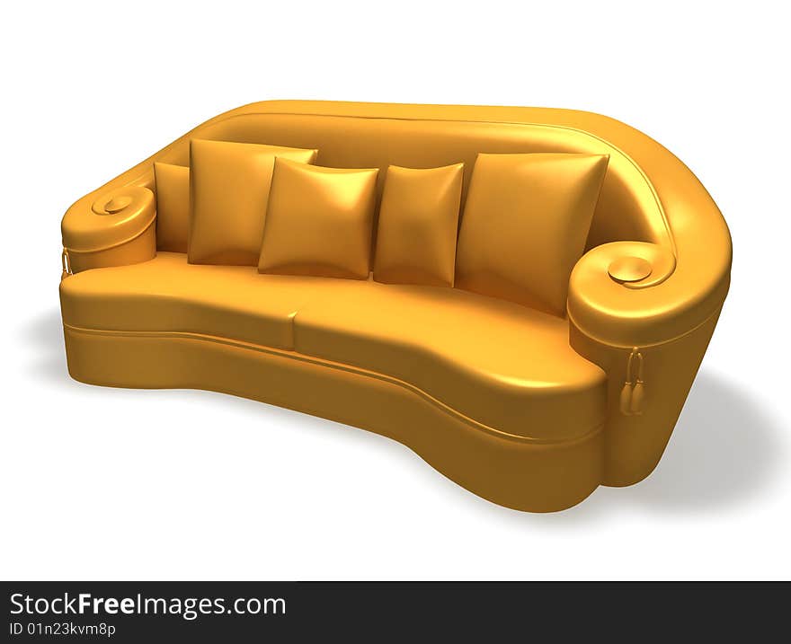 Isolated Couch With Pillows