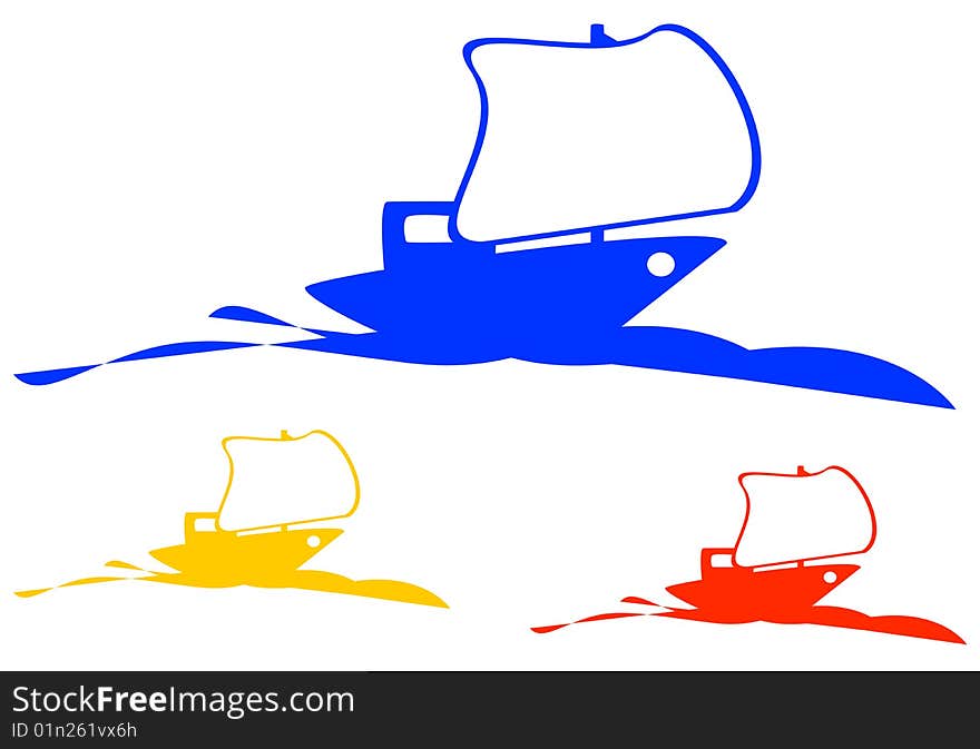 Illustration of a ship on the sea. Illustration of a ship on the sea.