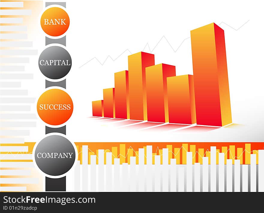 Vector illustration of orange graph