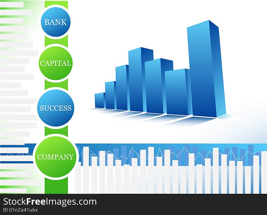 Vector illustration of orange graph