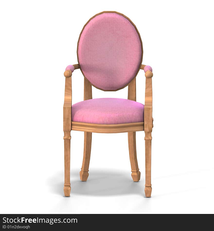 Traditional chair with padding (upholstery) contains Clipping Path. Traditional chair with padding (upholstery) contains Clipping Path