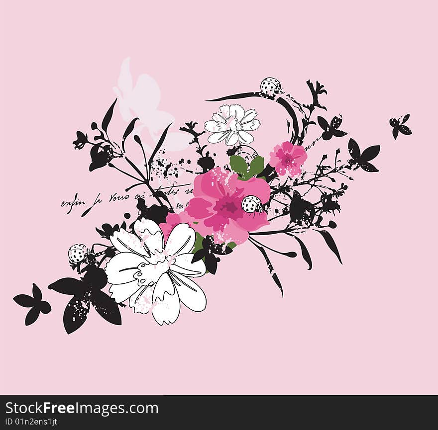 Illustration of a floral background