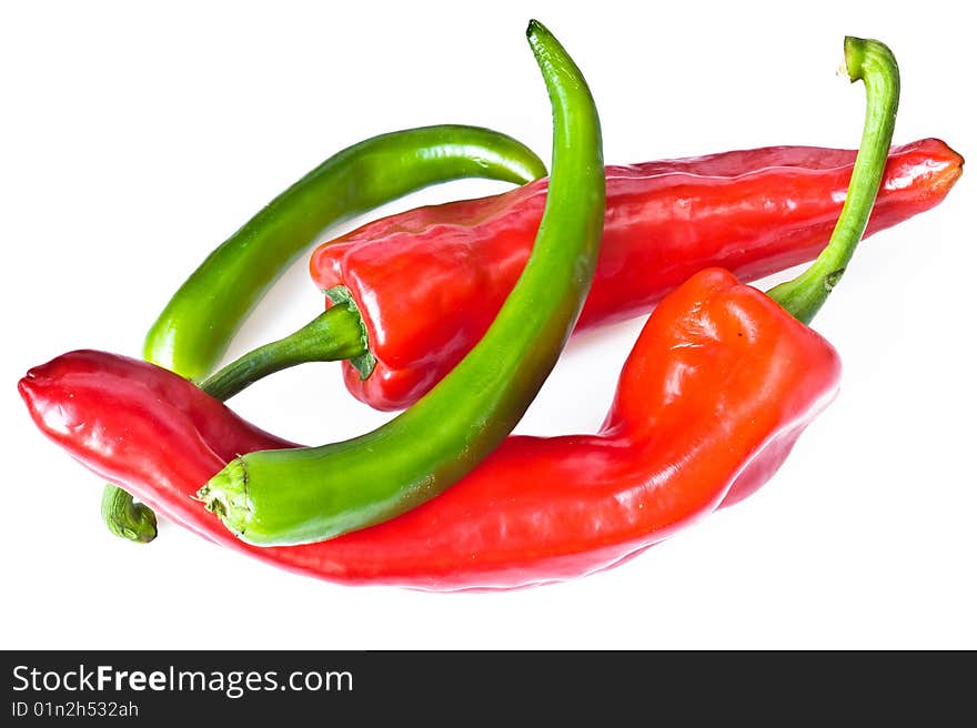 Red and green chili pepper