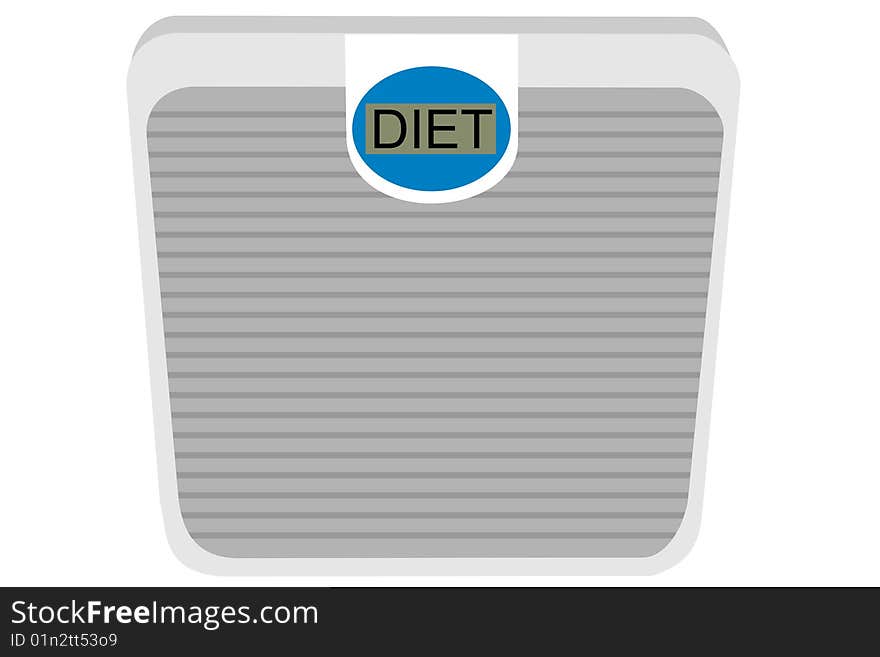 A isolated diet scale on white
