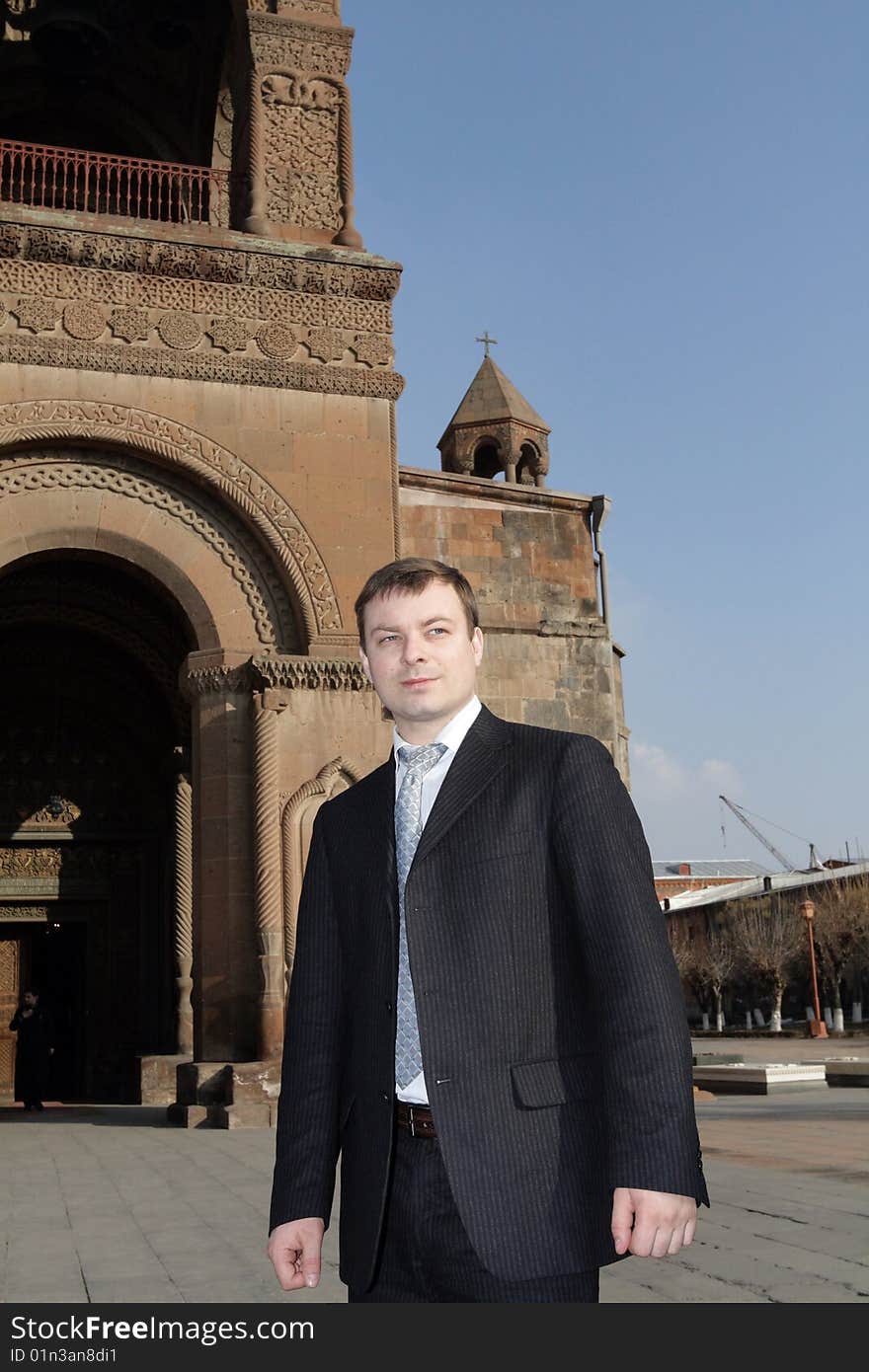 The tourist in Echmiadzin - spiritual centre of Armenia and the seat of the Catholicos of All Armenians