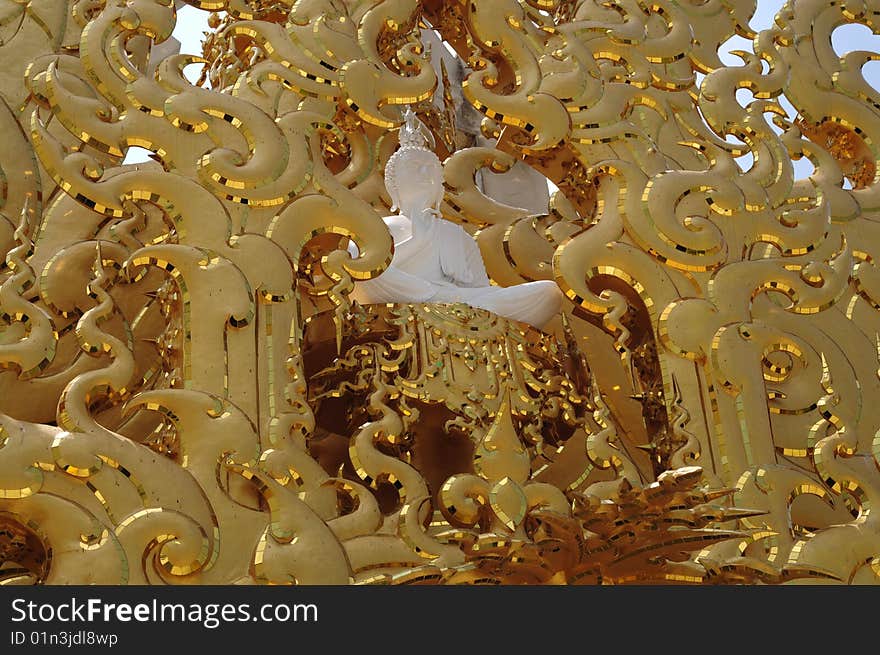 White Buddha, Gold Buddha, Thai, Thailand