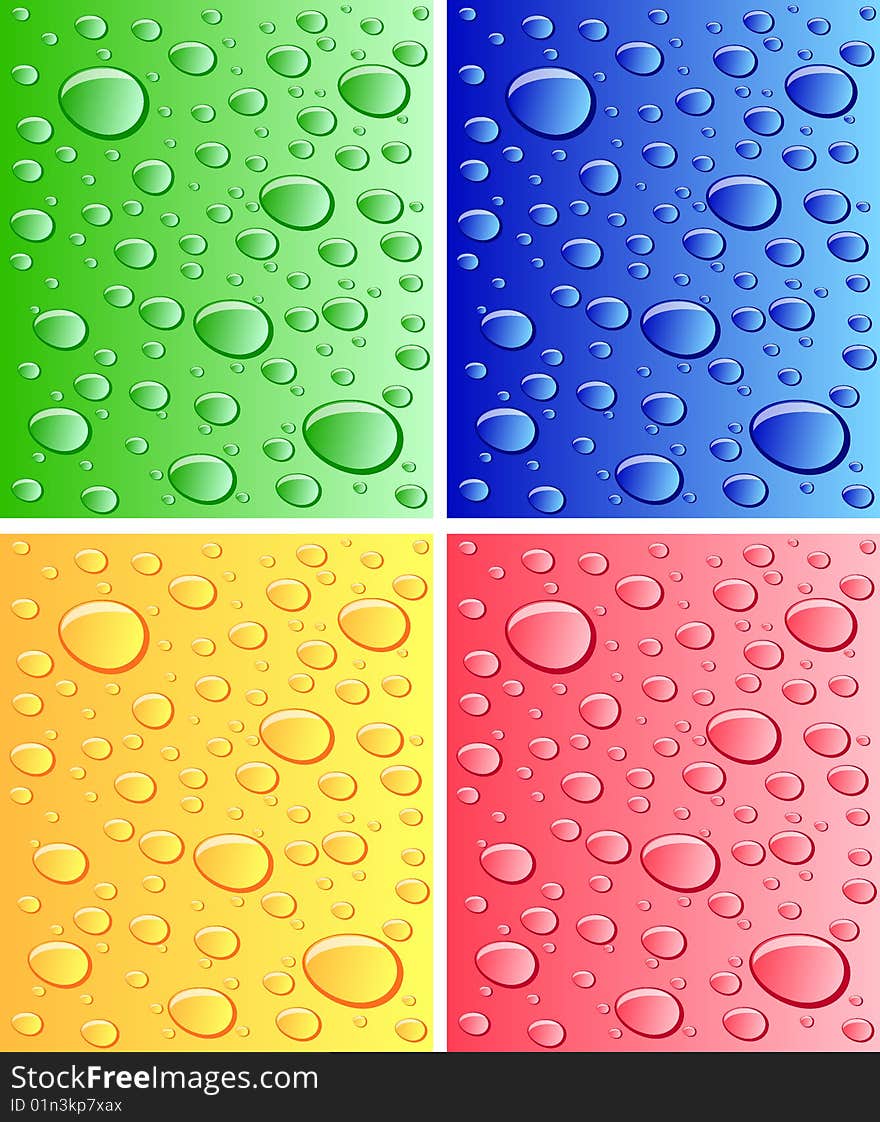 Color wet surfaces (green, blue, yellow, red)