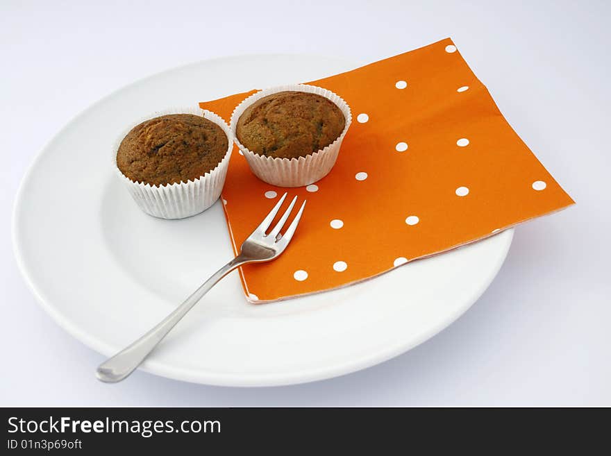 Fresh baked Muffins on a dish