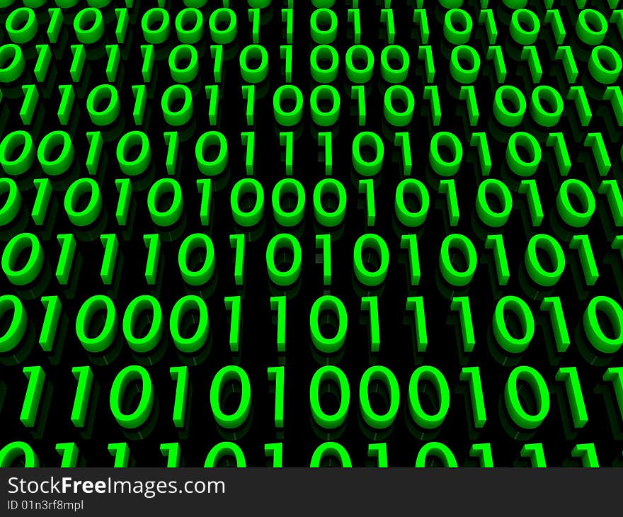 3D rendered image of a binary background