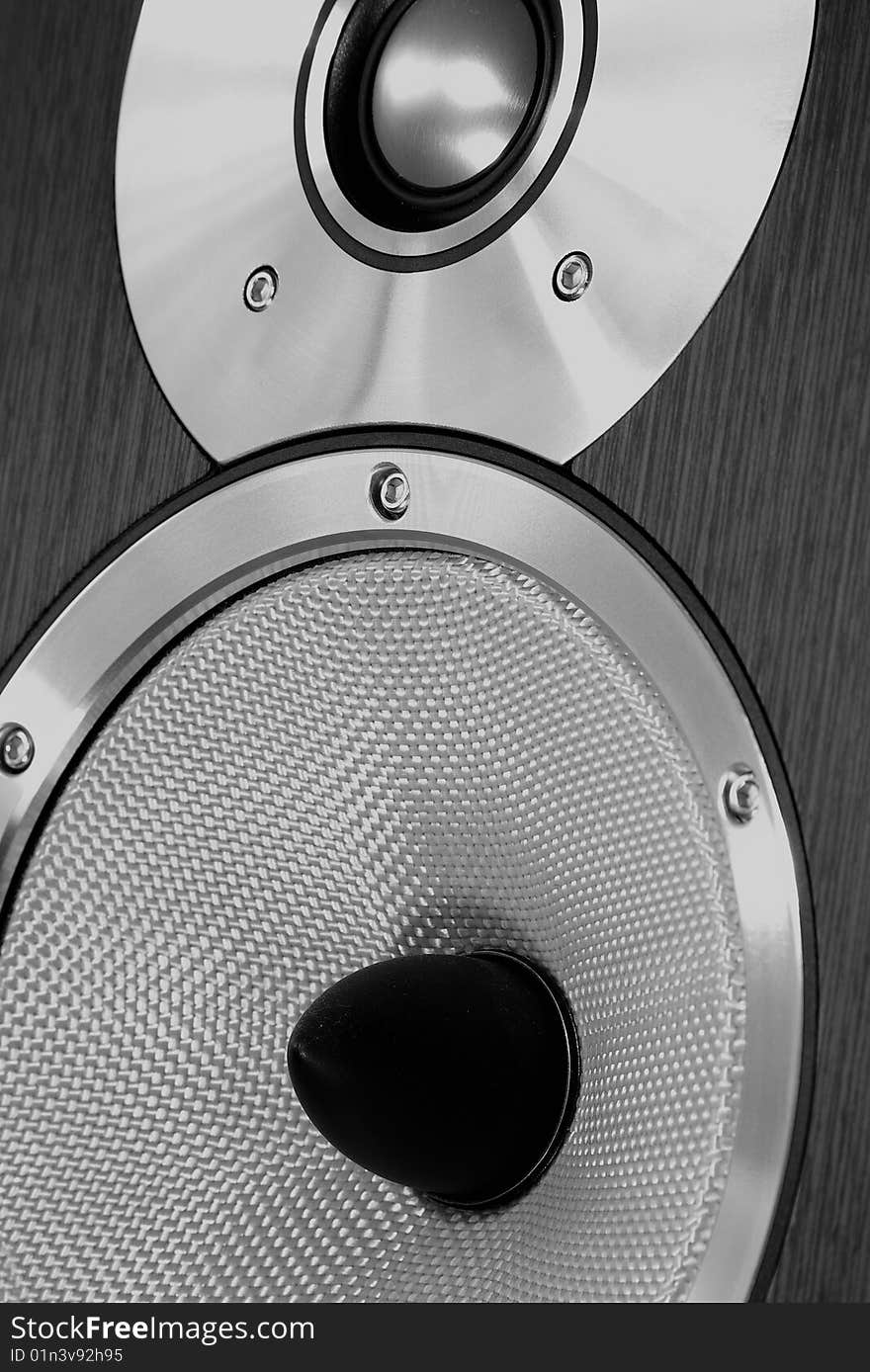 Loudspeaker Close Up Black And White