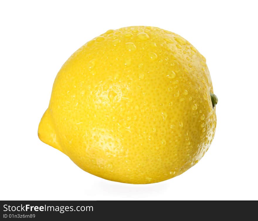 Fresh lemon on white background