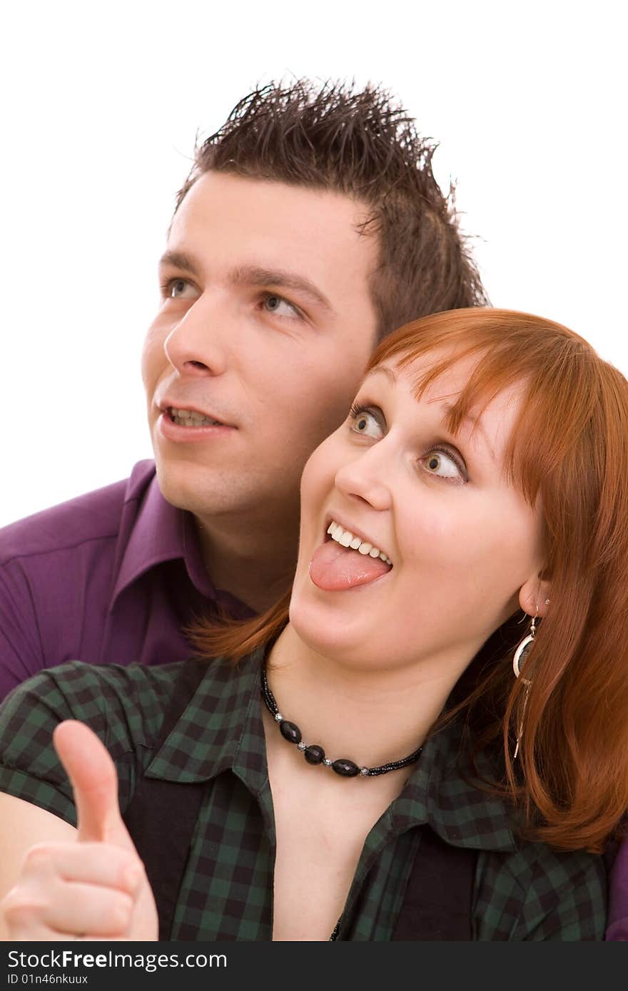 Couple on a white background