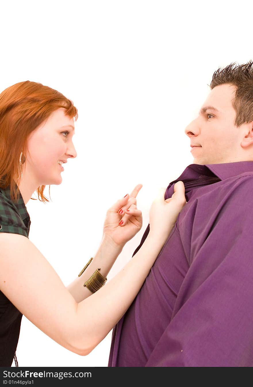 Couple on a white background