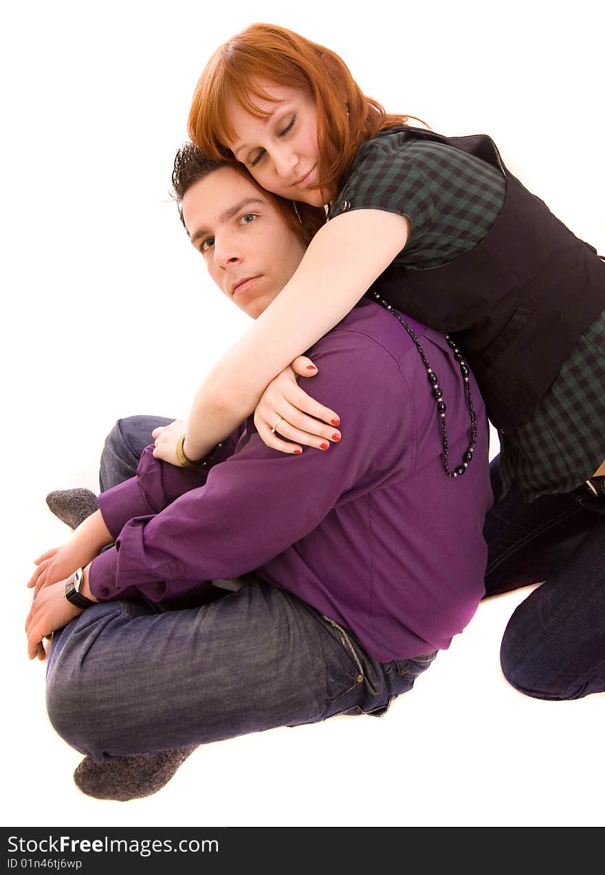 Couple on a white background