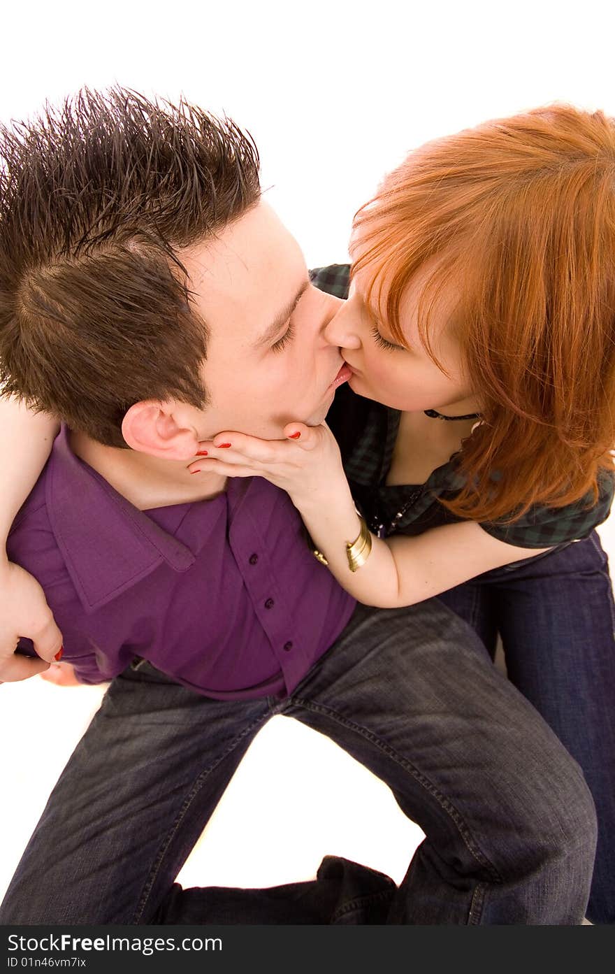 Couple on a white background