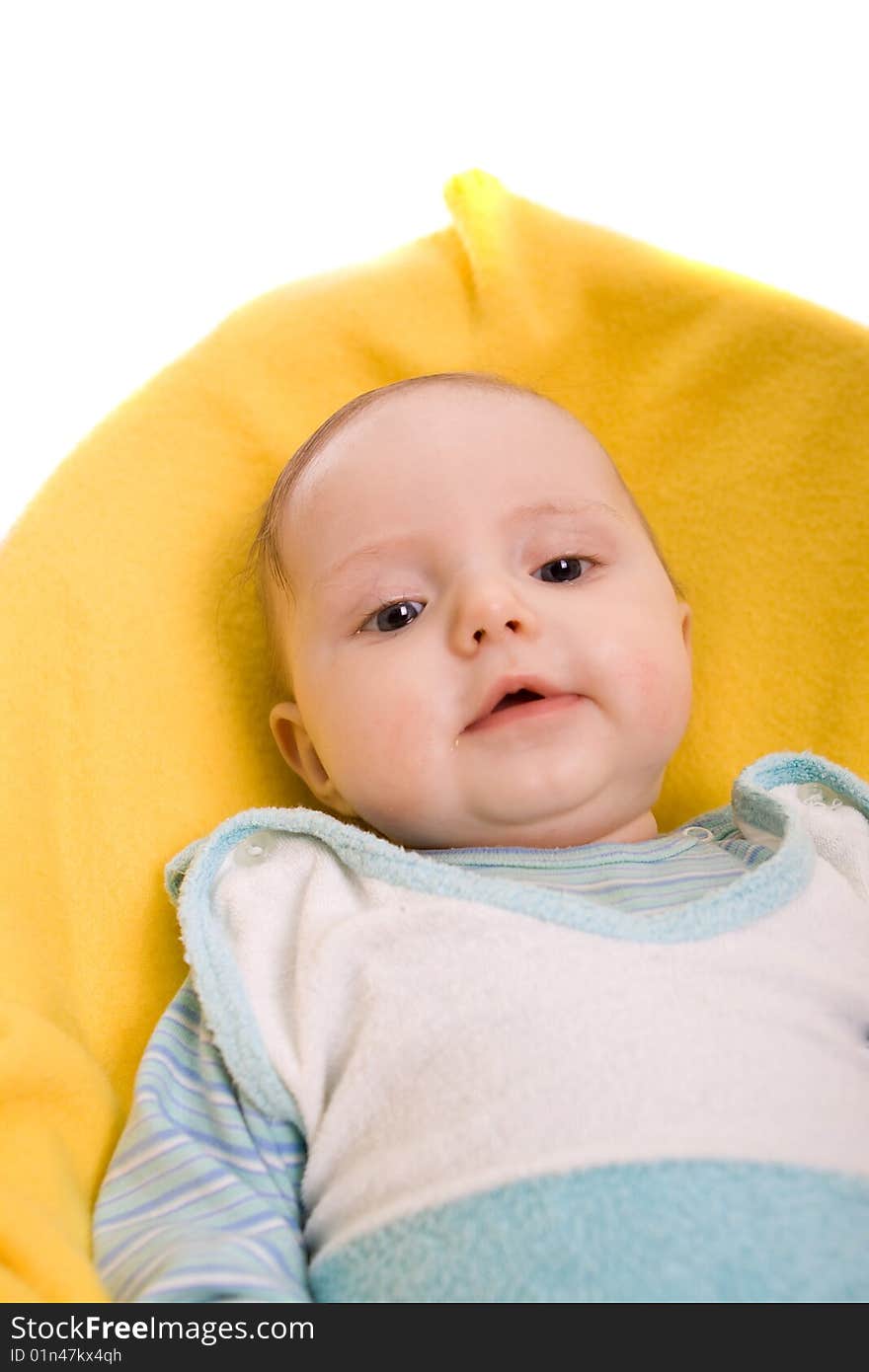 Baby on the white background