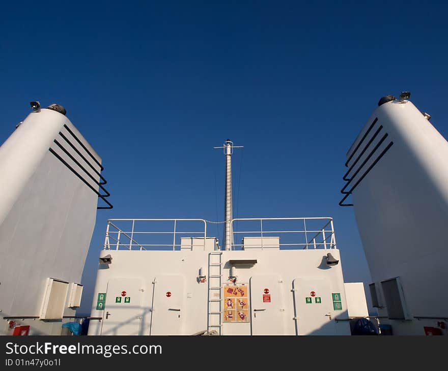 Smokestacks on ferry