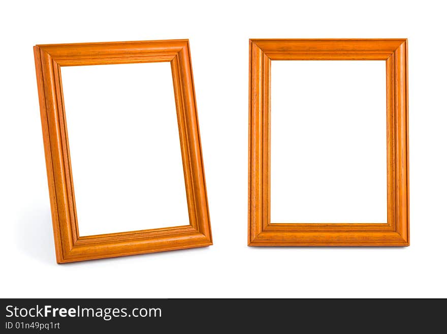 Two standing retro frame isolated on white background. Two standing retro frame isolated on white background