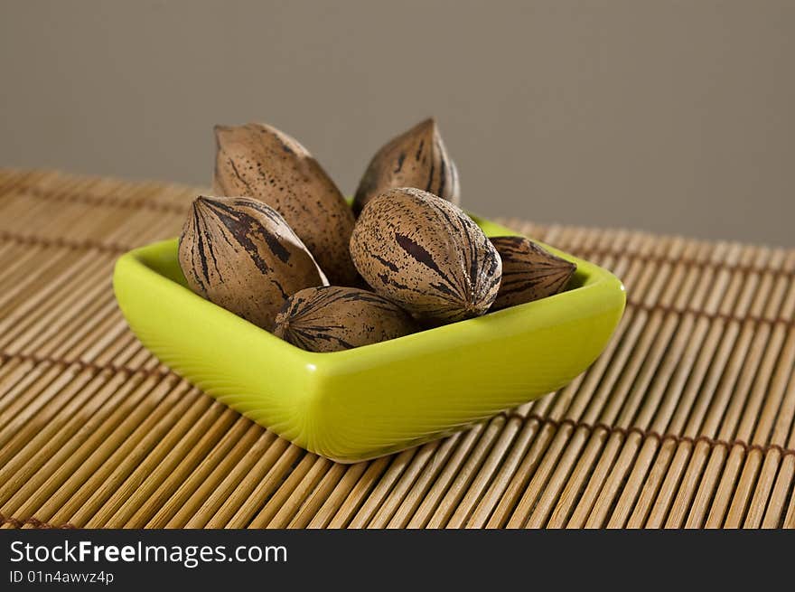 Pecan nuts (Carya illinoinensis).