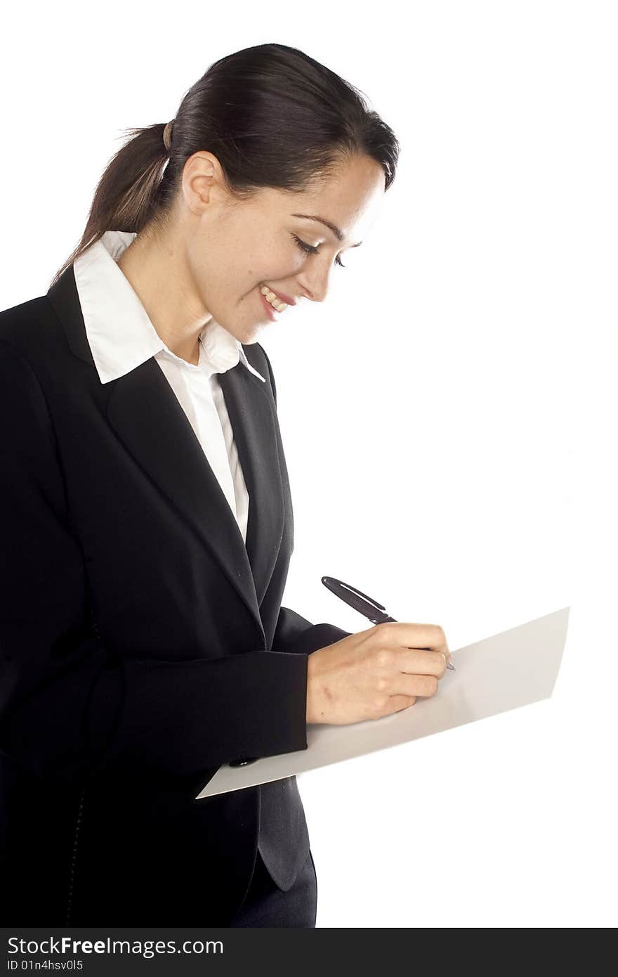 Woman holding a blank sign. Woman holding a blank sign