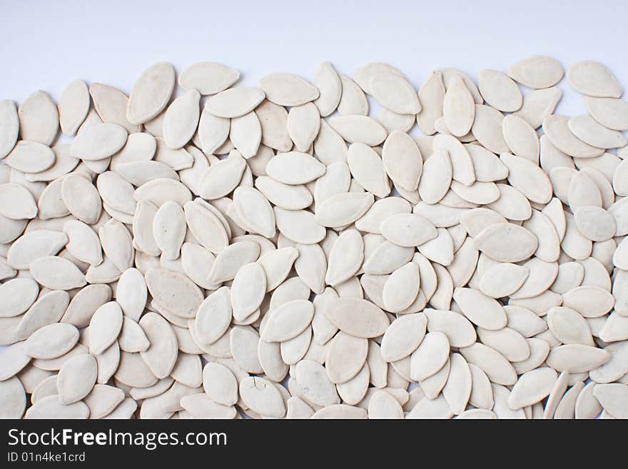 Dry natural white pumpkin seeds