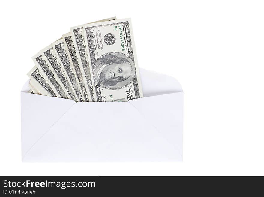 One Hundred Dollar bills in envelope