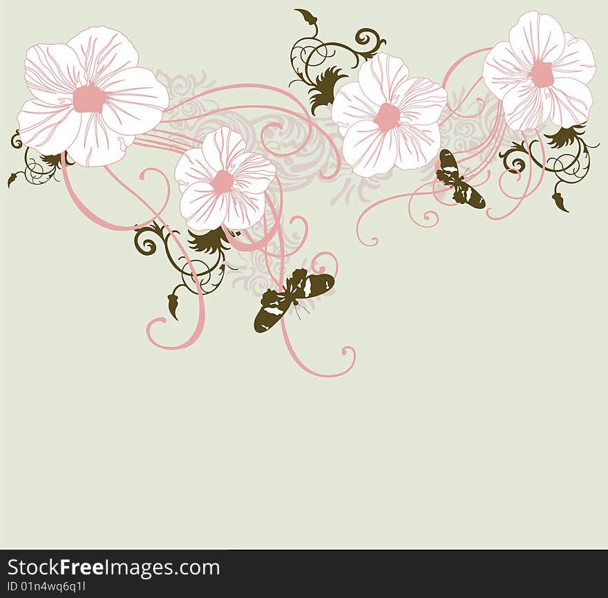 Illustration of a floral background