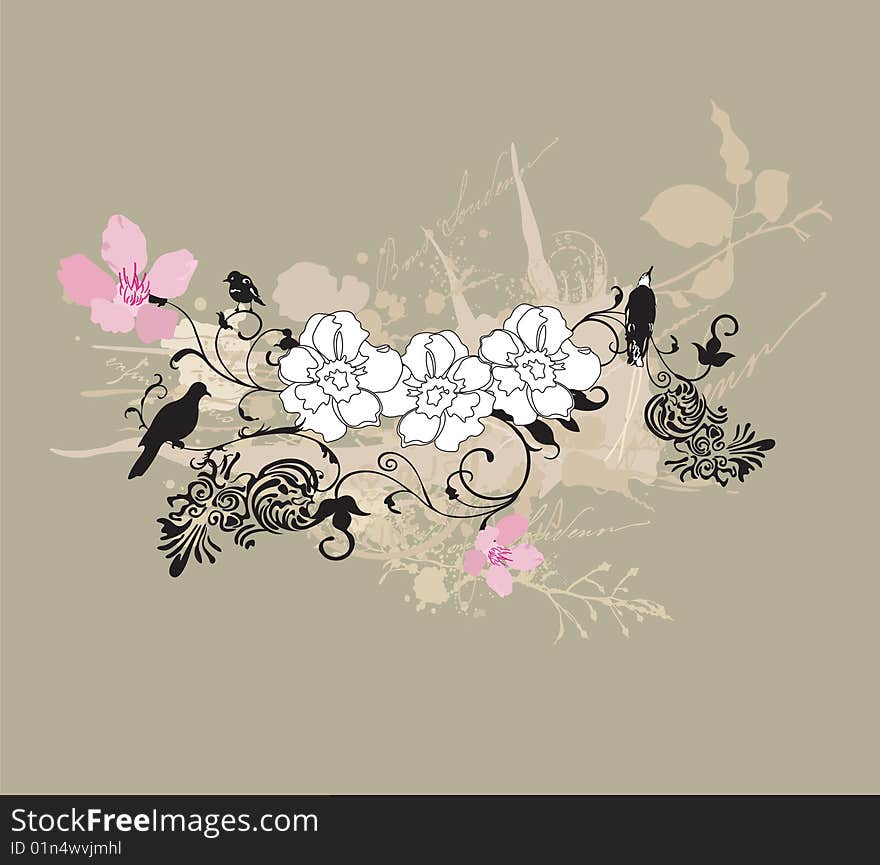 Illustration of a floral background